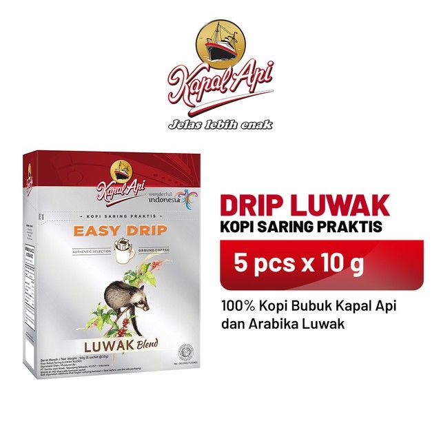 KAPAL API Drip Luwak 1 Folding Box (5 x 10 gr) - 1