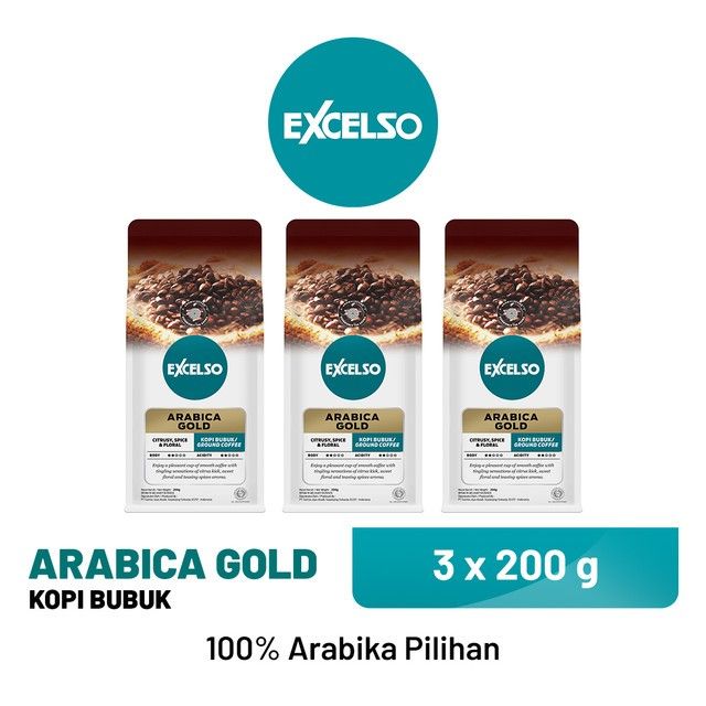 EXCELSO Arabica Gold - Bubuk Kopi 3 x 200 gr - 1