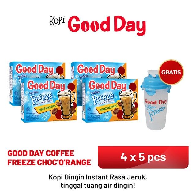 GOOD DAY Coffee Freeze Choc'O'Range 4 Dus (5 x 30 gr) Free Shaker - 1