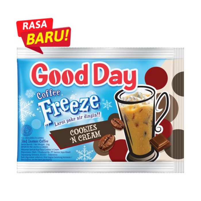 GOOD DAY Coffee Freeze Cookies n Cream 1 Renteng (10 x 30 gr) - 2