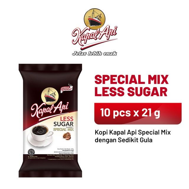 KAPAL API Special Mix Less Sugar 1 Pack (10 x 21 gr) - 1