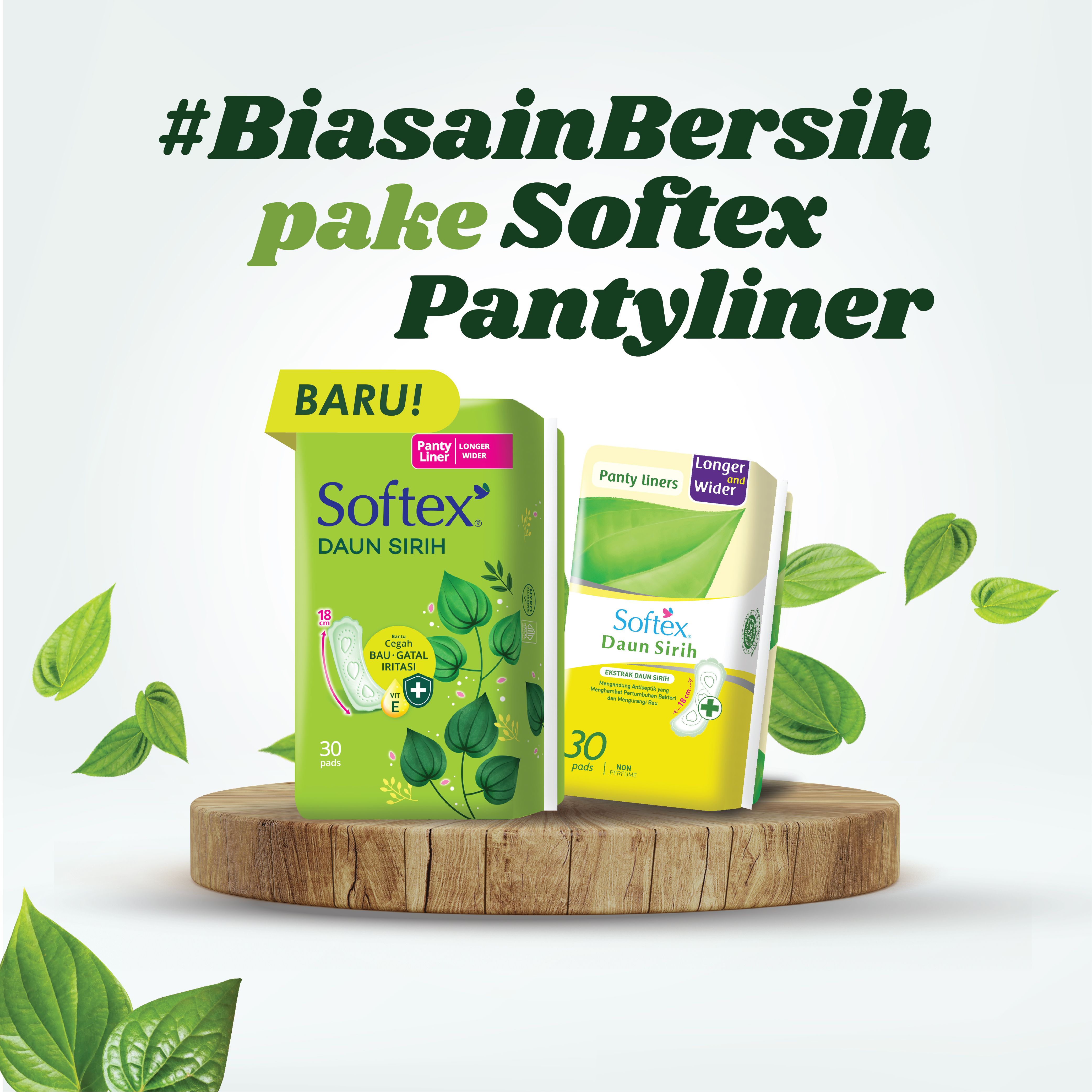 Softex Daun Sirih Pantyliner Long&Wide 30s - 4 Pack - 4