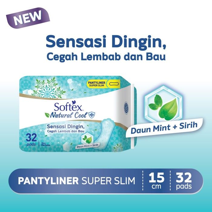 Pantyliner Softex Natural Cool Super Slim 32s - Pantyliner Cool - 1