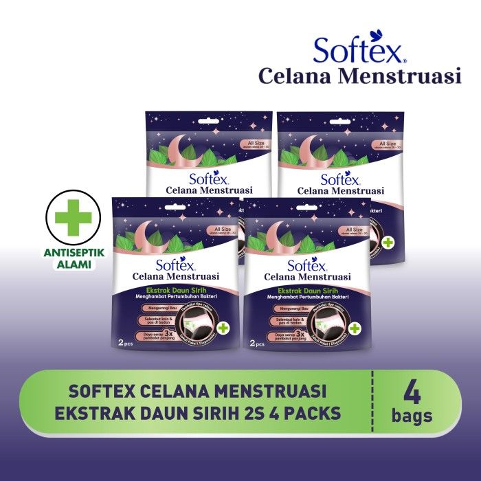 Softex Celana Menstruasi Daun sirih 2S 4 Packs - 1