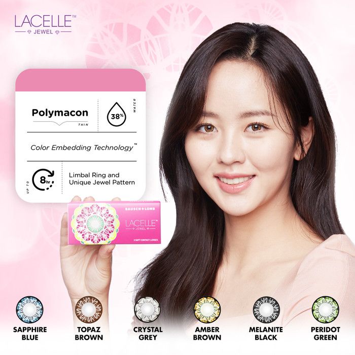 Lacelle Jewel Softlense Warna - Peridot Green -7.50 - 3