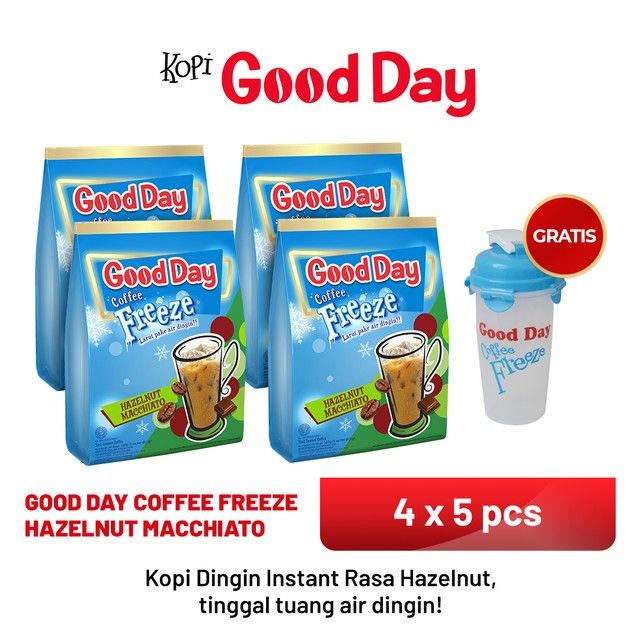 GOOD DAY Coffee Freeze Hazelnut Macchiato 4 Dus (5 x 30gr) Free Shaker - 1