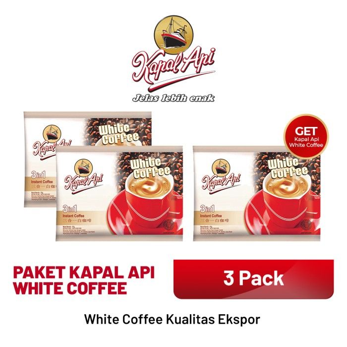 [Buy 2 Get 1 Free] Paket KAPAL API White Coffee 1 Pack (12 x 37 gr) - 1