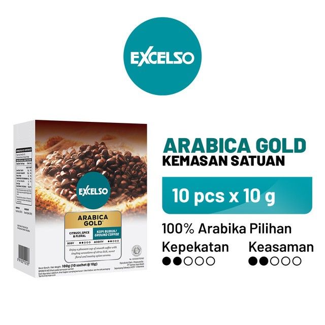 EXCELSO Arabica Gold - Bubuk Kopi 1 Folding Box (10 x 10 gr) - 1