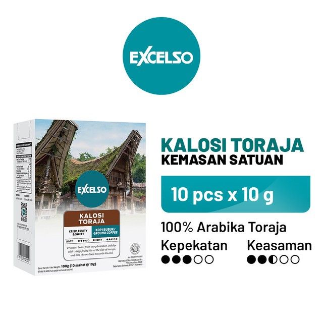 EXCELSO Kalosi Toraja - Bubuk Kopi 1 Folding Box (10 x 10 gr) - 1