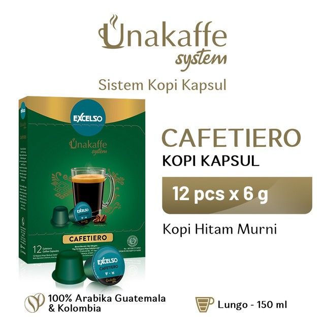 EXCELSO UNAKAFFE Cafetiero - Kopi Kapsul-Capsule Coffee (12x6gr) - 1