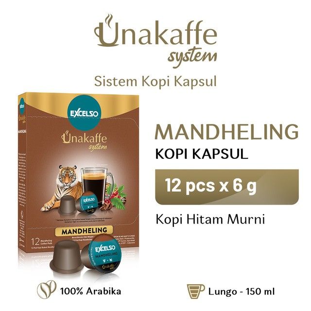 EXCELSO UNAKAFFE Mandheling - Kopi Kapsul-Capsule Coffee (12x6gr) - 1