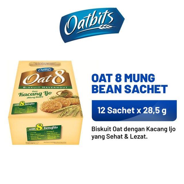 OATBITS Oat 8 Mung Bean 1 Dus (12 sachet x 28.5 gr) - 1