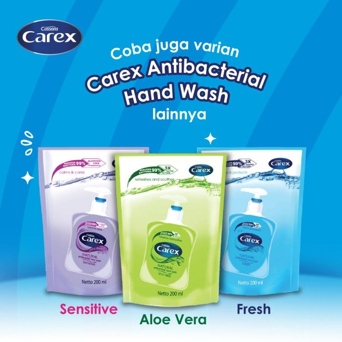 Carex Hand Wash Aloe Vera DOY 200 ml Twin Pack - 3