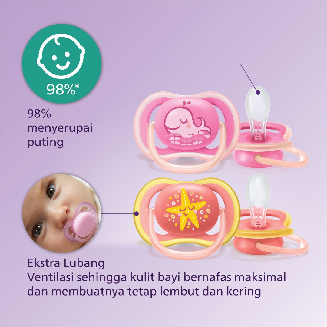 Philips Avent Soother 6-18M Whale/Star SCF085/04 Empeng Dot Bayi - 2