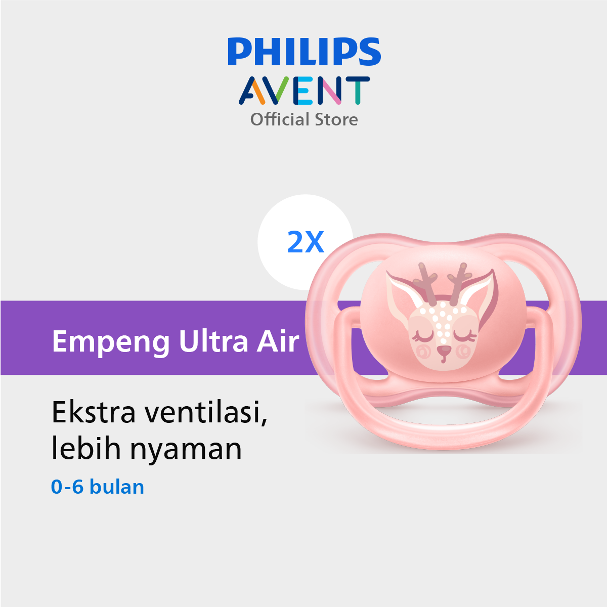 Philips Avent Soother 0-6M Owl/Deer SCF085/02 Empeng Dot Bayi - 1