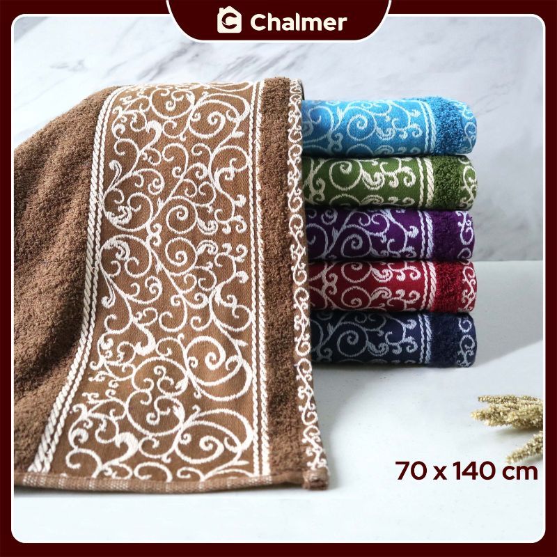 Handuk Mandi Chalmer 70 x 140 cm Motif Winter Handuk Mandi Dewasa Premium - Brown - 4