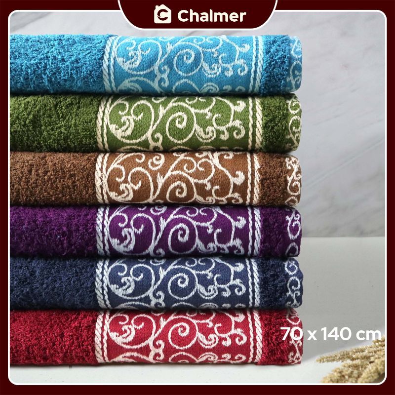 Handuk Mandi Chalmer 70 x 140 cm Motif Winter Handuk Mandi Dewasa Premium - Brown - 5