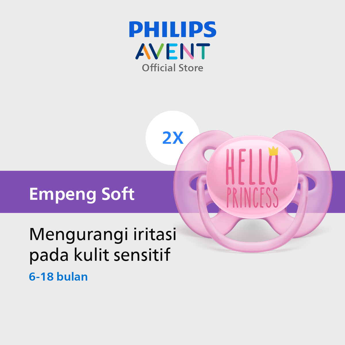 Philips Avent Soother 6-18M Hello&Swan SCF223/02 Empeng Dot Bayi - 1