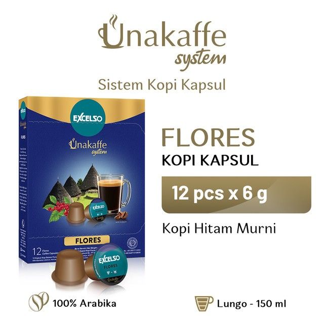 EXCELSO UNAKAFFE Flores - Kopi Kapsul-Capsule Coffee (12x6gr) - 1