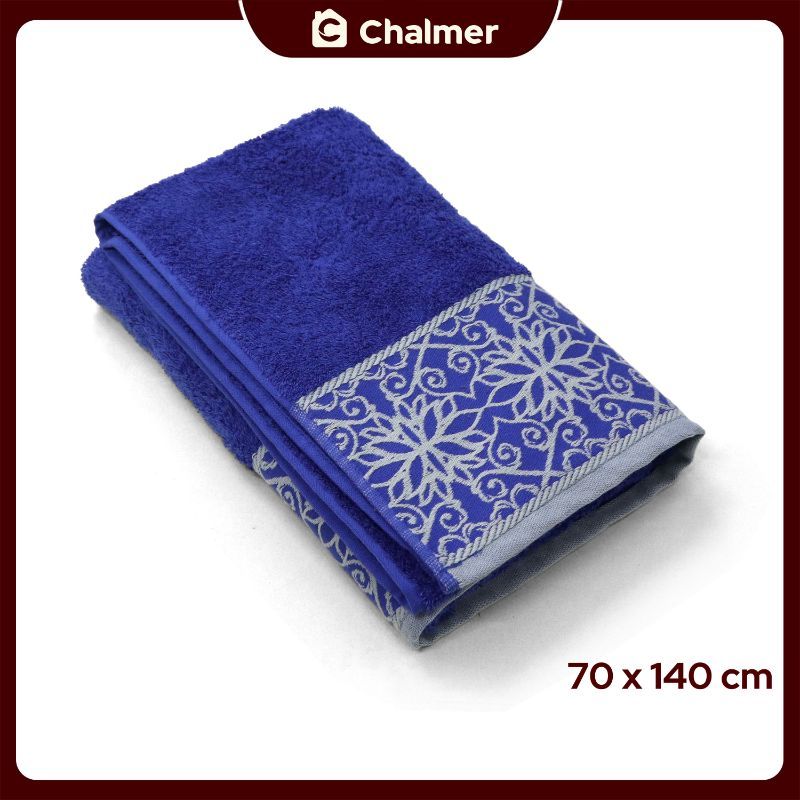 Handuk Mandi Chalmer 70 x 140 cm Motif Vardo Handuk Mandi Dewasa Premium - Blue - 1