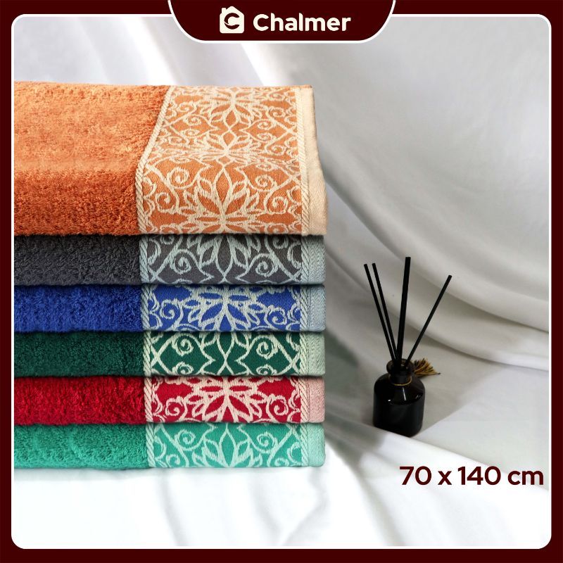Handuk Mandi Chalmer 70 x 140 cm Motif Vardo Handuk Mandi Dewasa Premium - Blue - 4
