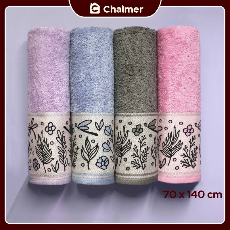 Handuk Mandi Chalmer 70 x 140 cm Motif Dragonfly Handuk Mandi Dewasa Premium - Blue - 5