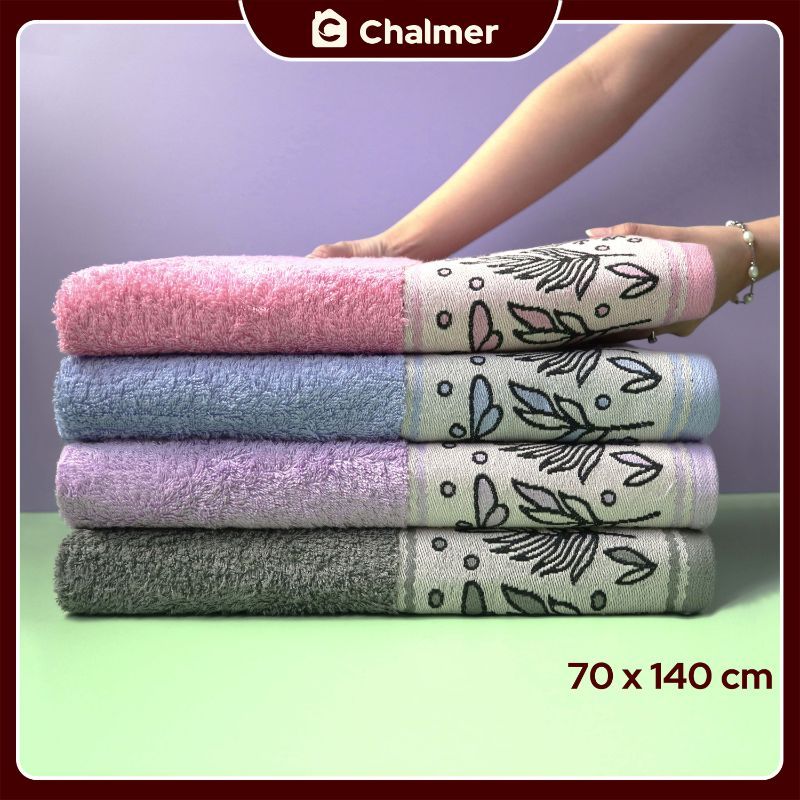 Handuk Mandi Chalmer 70 x 140 cm Motif Dragonfly Handuk Mandi Dewasa Premium - Blue - 2