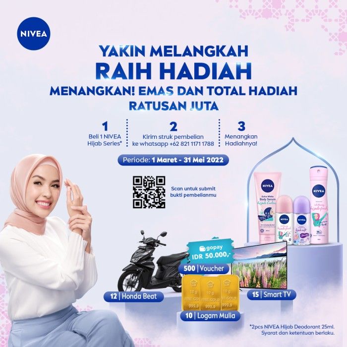 NIVEA Hijab Soft Shaveless Deodorant Roll On 50ml - Ketiak Lebih Cerah - 2