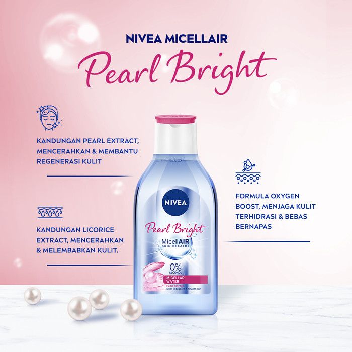 NIVEA Pearl Bright MicellAIR Micellar Water 400ml - Twin Pack - 4
