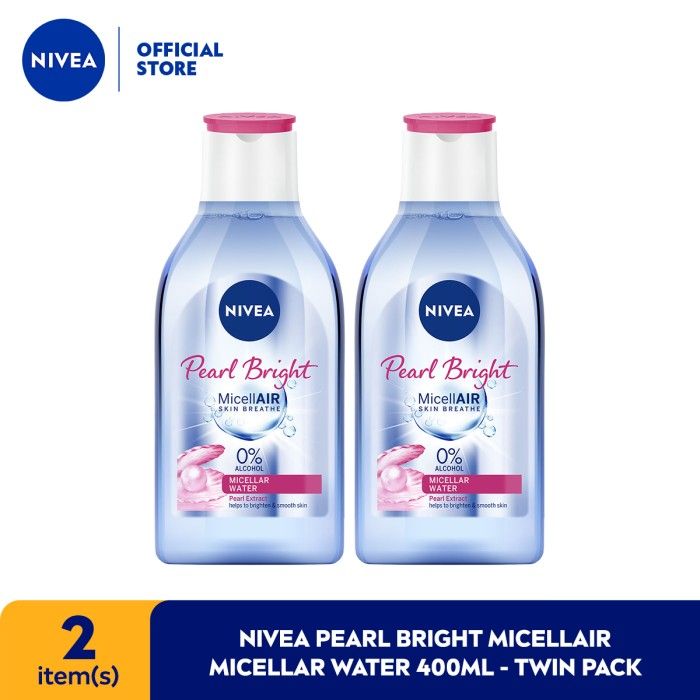 NIVEA Pearl Bright MicellAIR Micellar Water 400ml - Twin Pack - 1