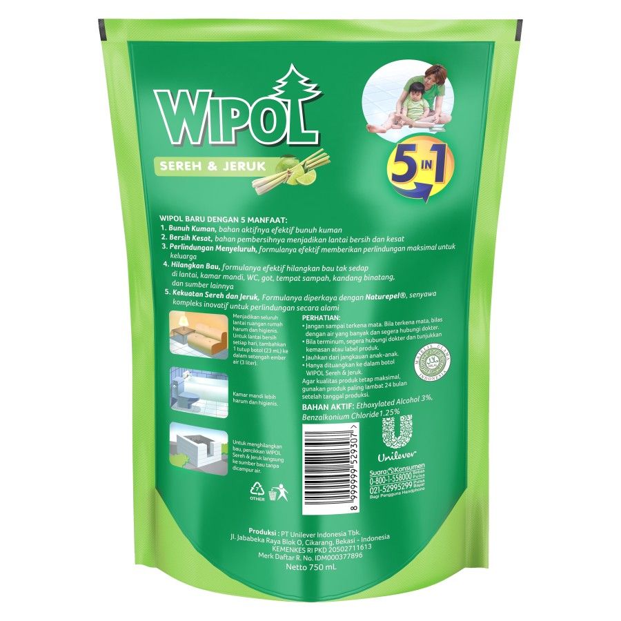 Wipol Pembersih Lantai Sereh & Jeruk 750Ml Twin Pack - 3