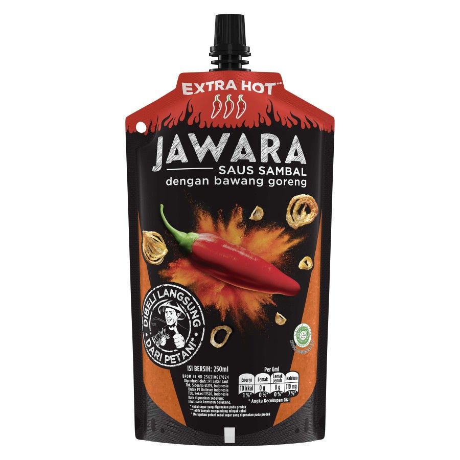 Jawara Saus Extra Hot Pouch 250Ml Multipack - 2
