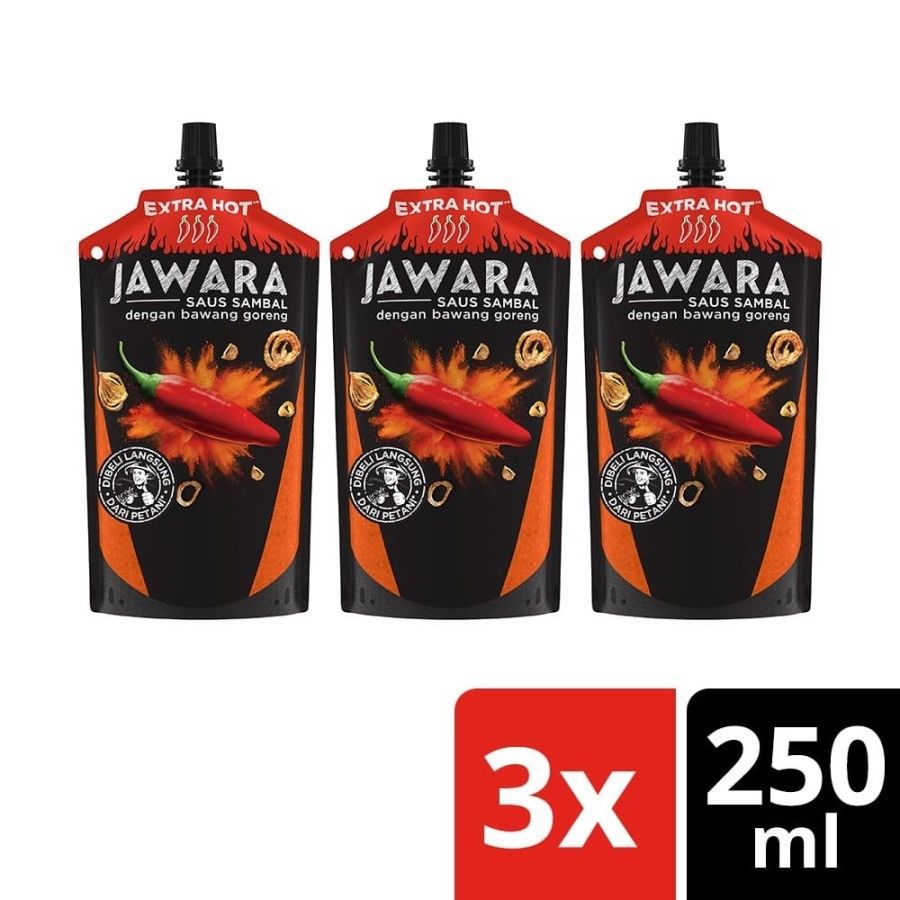 Jawara Saus Extra Hot Pouch 250Ml Multipack - 1
