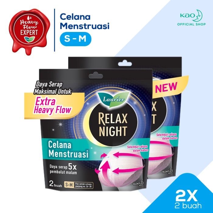 Laurier Relax Night Celana Menstruasi Size S-M 2'S Twinpack - 1
