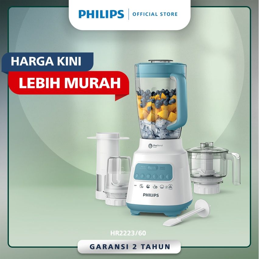 NOT USE - Philips Blender 5000 Series HR2223/60 - Misty Blue + Accessory - 1