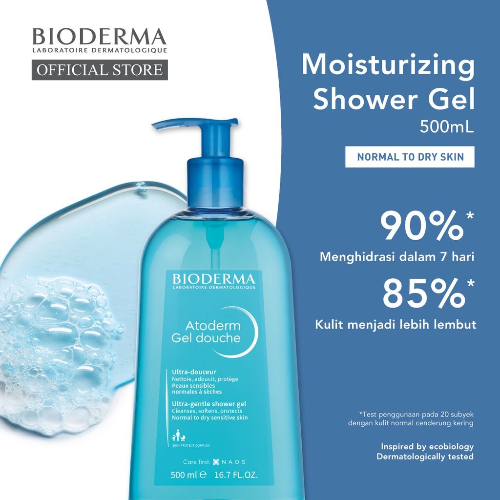 [FREE 10 Pcs Gift] Bioderma Atoderm Gel Douche 500 ml Pump Twin Pack - 2
