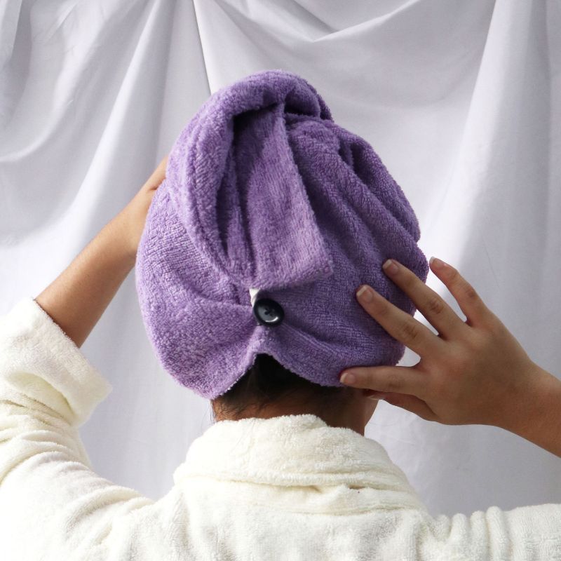 Handuk Kepala Chalmer Handuk Keramas Handuk Rambut Bahan Katun 100% - Abu-Abu - 5