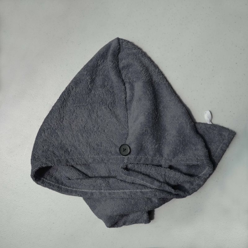 Handuk Kepala Chalmer Handuk Keramas Handuk Rambut Bahan Katun 100% - Abu-Abu - 2