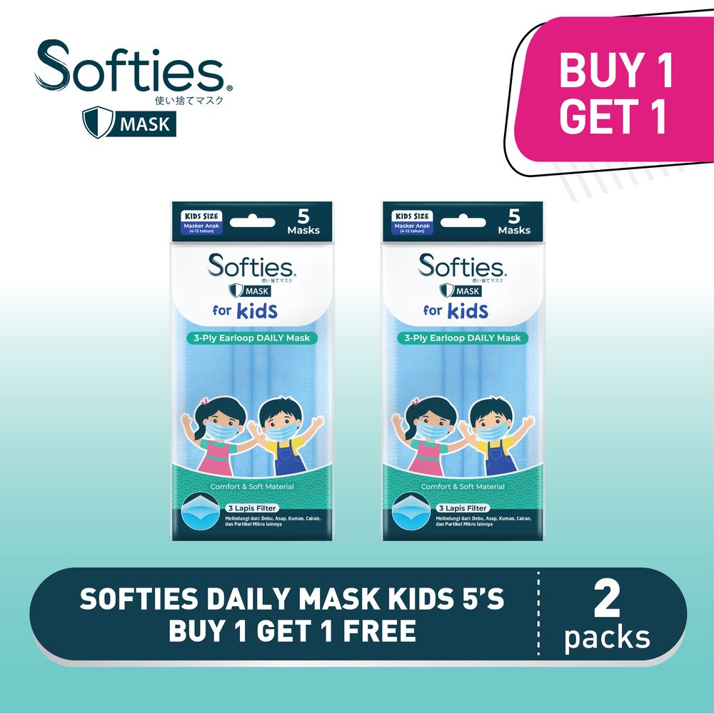 Buy 1 Get 1 Softies Daily Mask Kids 5s - 1