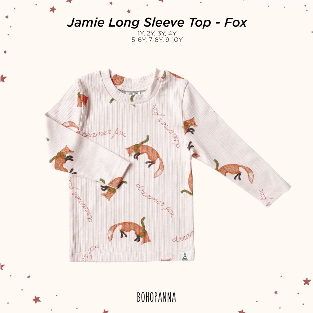 BOHOPANNA - JAMIE LONG SLEEVE TOP - FOX 3Y - Atasan Anak Lengan Panjang - 1