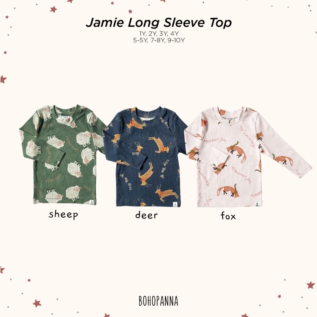 BOHOPANNA - JAMIE LONG SLEEVE TOP- DEER 2Y - Atasan Anak Lengan Panjang - 3