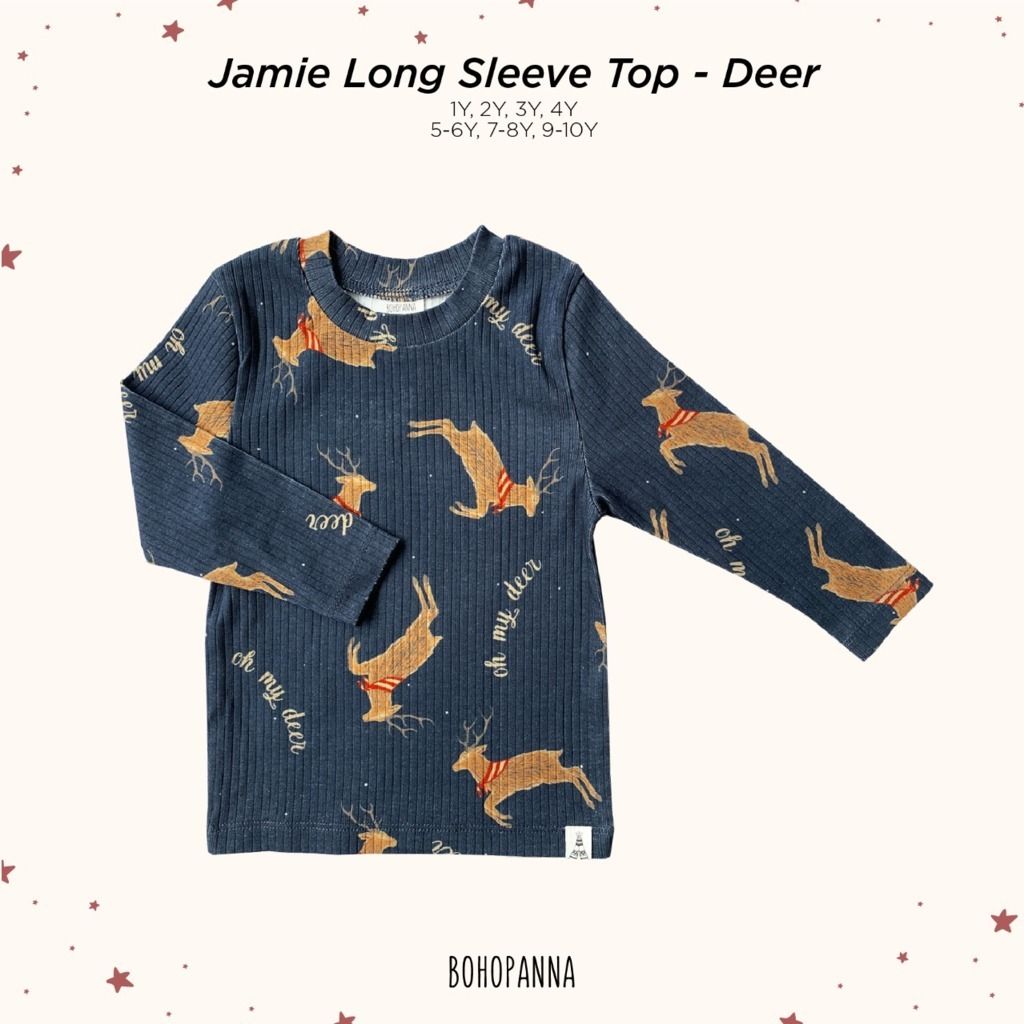 BOHOPANNA - JAMIE LONG SLEEVE TOP- DEER 2Y - Atasan Anak Lengan Panjang - 1