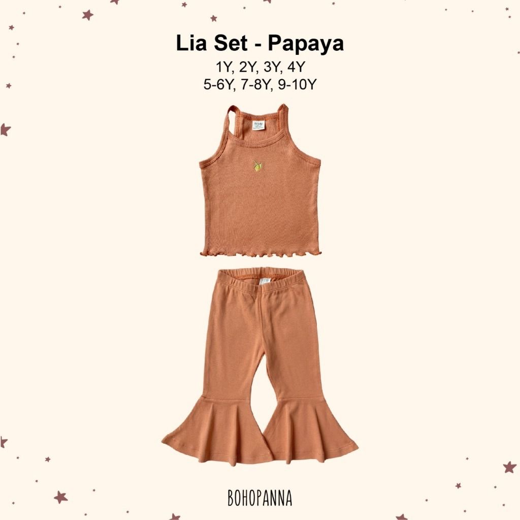 BOHOPANNA - LIA SET - PAPAYA 1Y - Setelan Anak Perempuan - 1