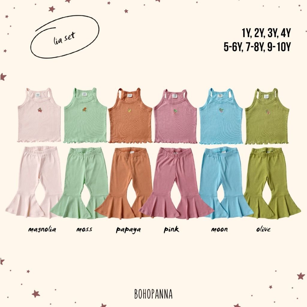 BOHOPANNA - LIA SET - OLIVE 7-8Y - Setelan Anak Perempuan - 2