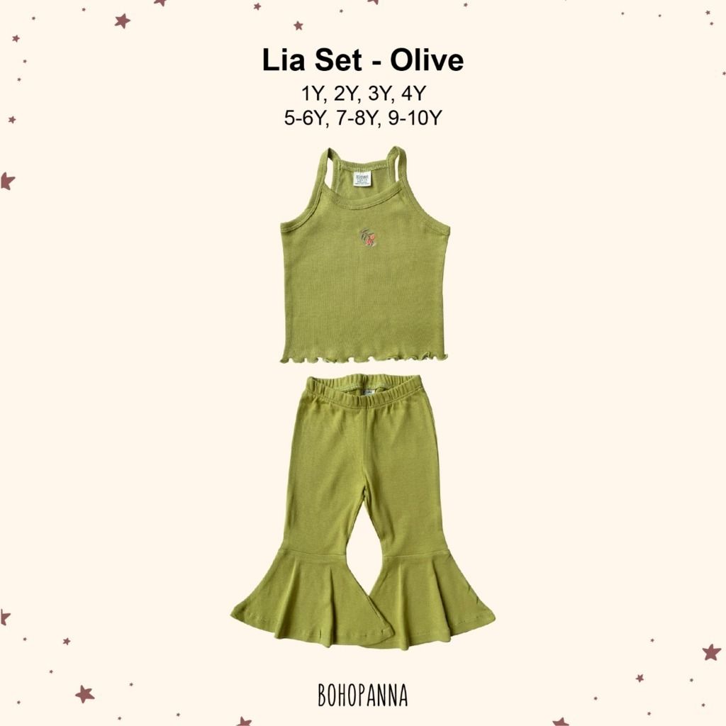 BOHOPANNA - LIA SET - OLIVE 1Y - Setelan Anak Perempuan - 1