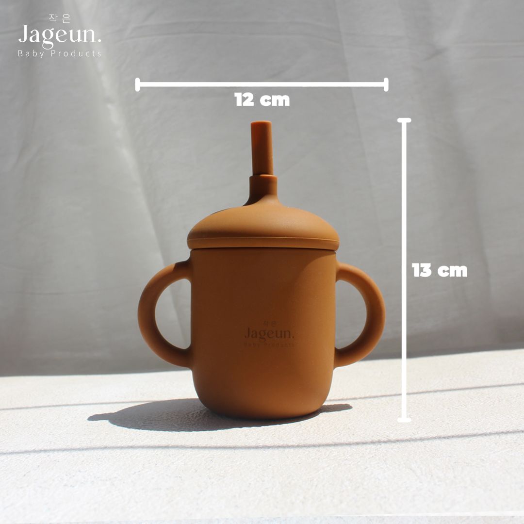 JAGEUN Premium Silicone Baby Sippy Cup | Tempat Minum Bayi Warna Biru - 5