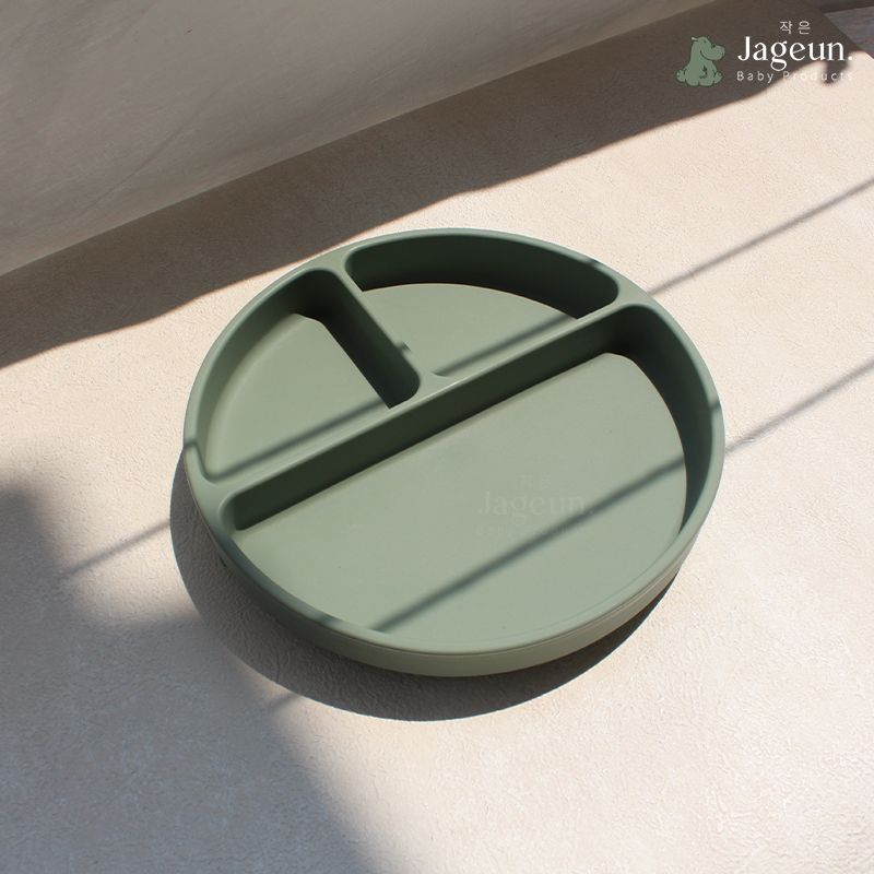 JAGEUN Premium Silicone Suction Plate | Piring Tempat Makan Anak Bayi Warna Hijau - 1
