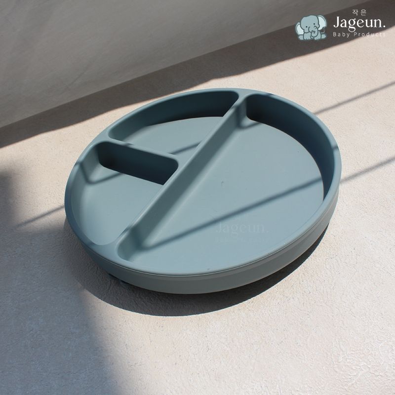 JAGEUN Premium Silicone Suction Plate | Piring Tempat Makan Anak Bayi Warna Biru - 1