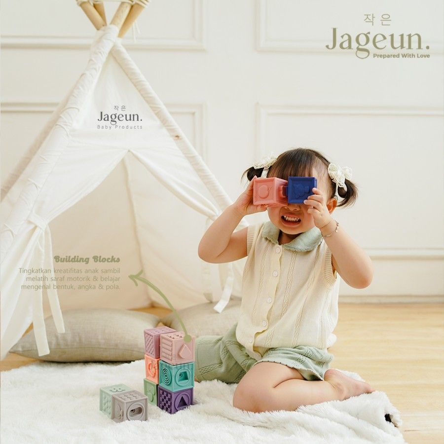 Soft Stack Building Block Baby Teether | Balok Lentur Edukasi Anak Warna Warni - 3