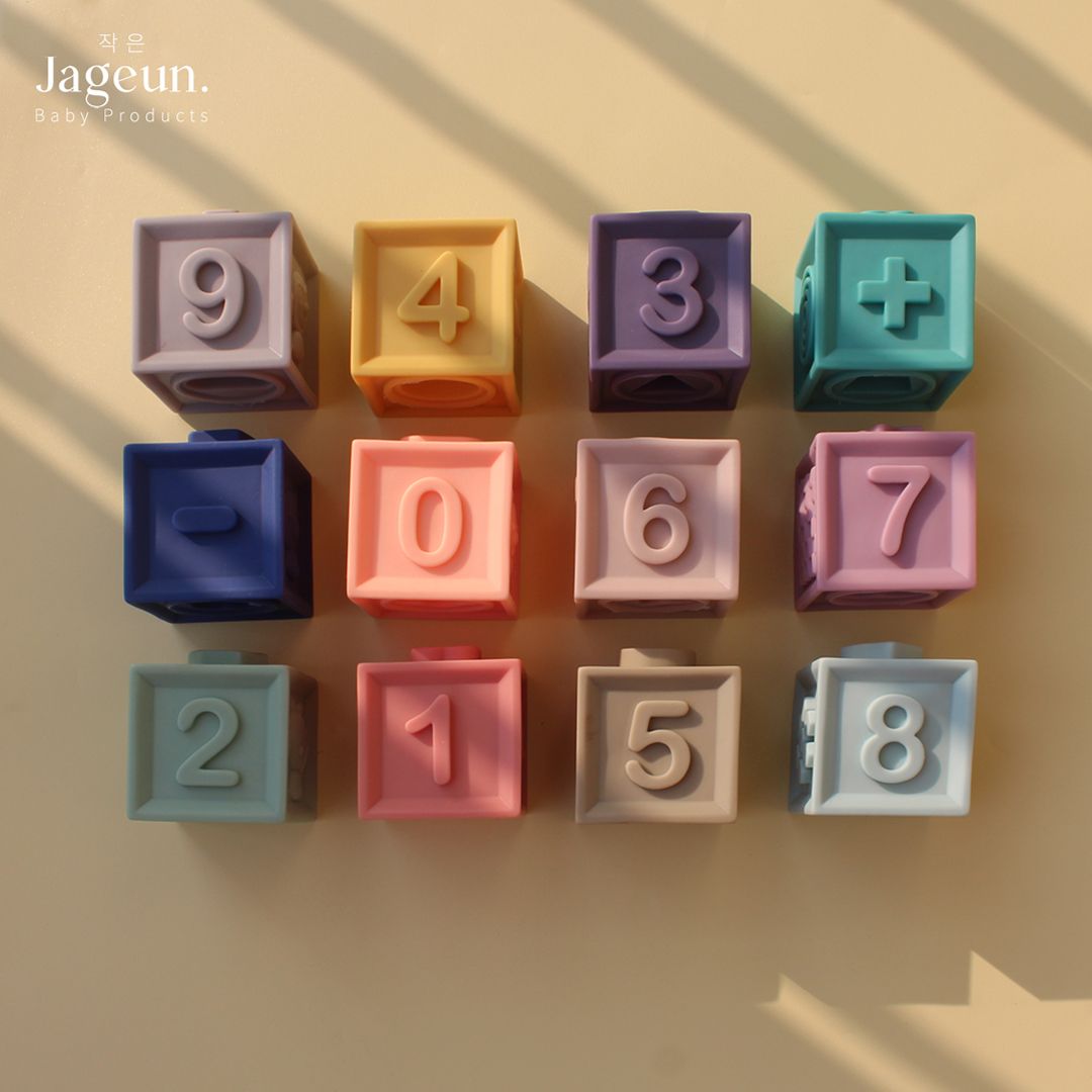 Soft Stack Building Block Baby Teether | Balok Lentur Edukasi Anak Warna Warni - 1
